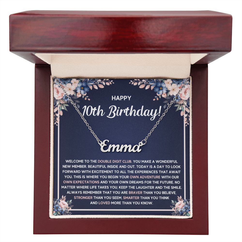10TH BIRTHDAY DREAMS CUSTOM NAME NECKLACE