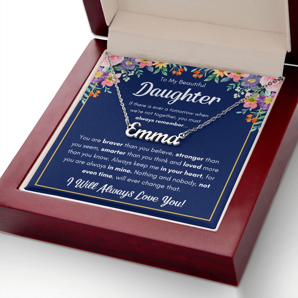 TO MY DAUGHTER BRAVER NAME NECKLACE GIFT SET