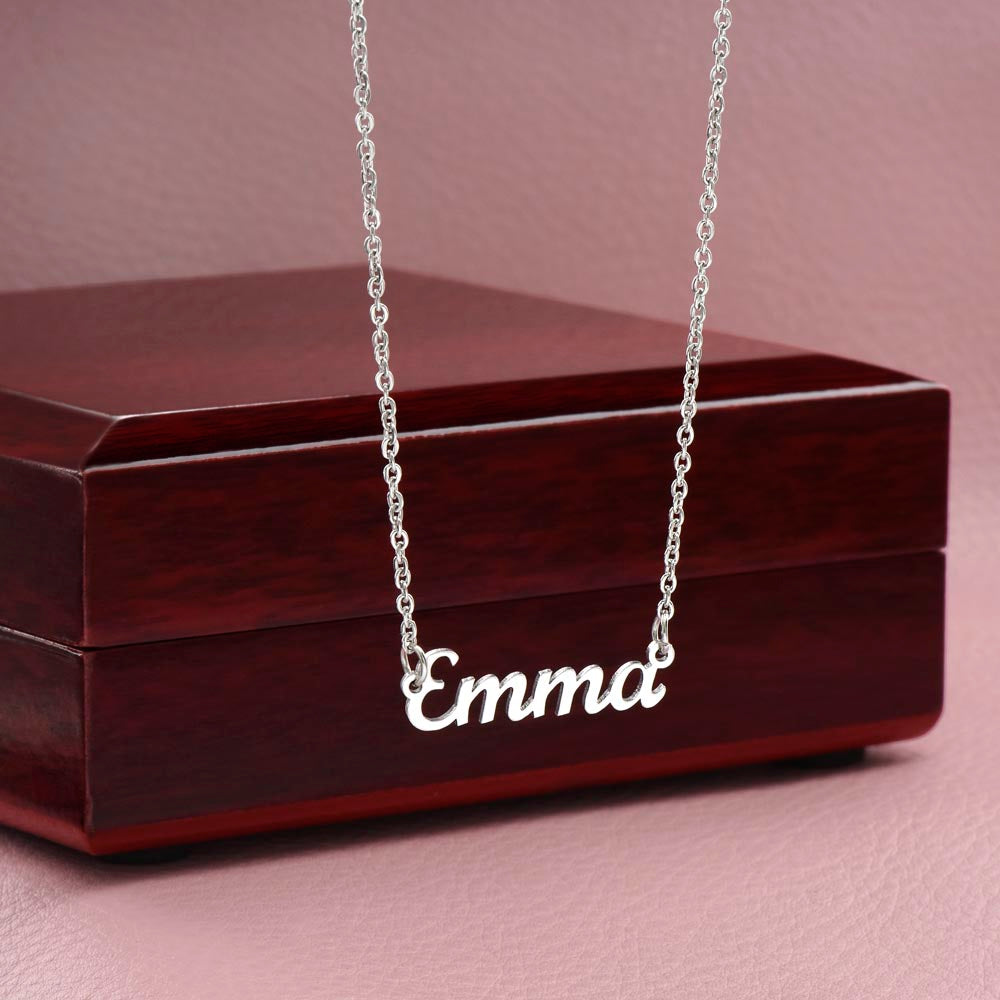 15TH BIRTHDAY SQUEEZED CUSTOM NAME NECKLACE