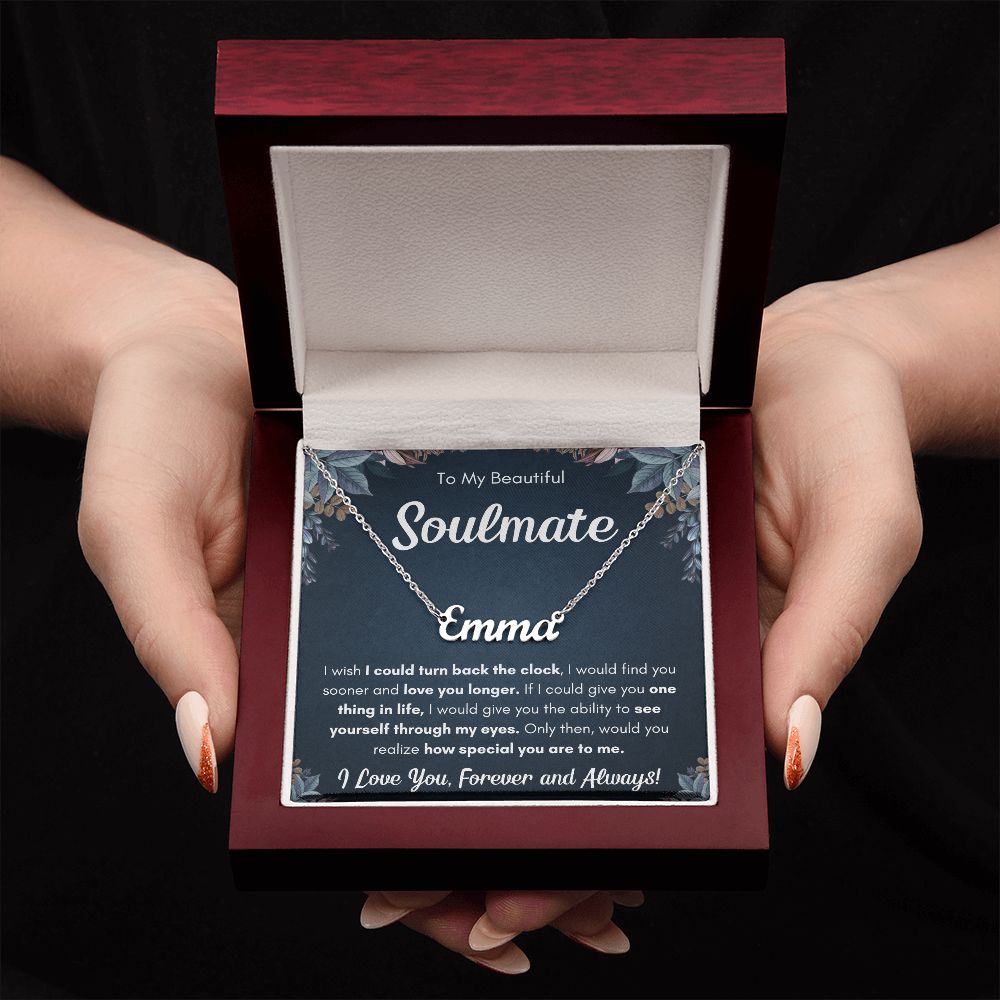 TO MY SOULMATE SOONER NAME NECKLACE GIFT SET