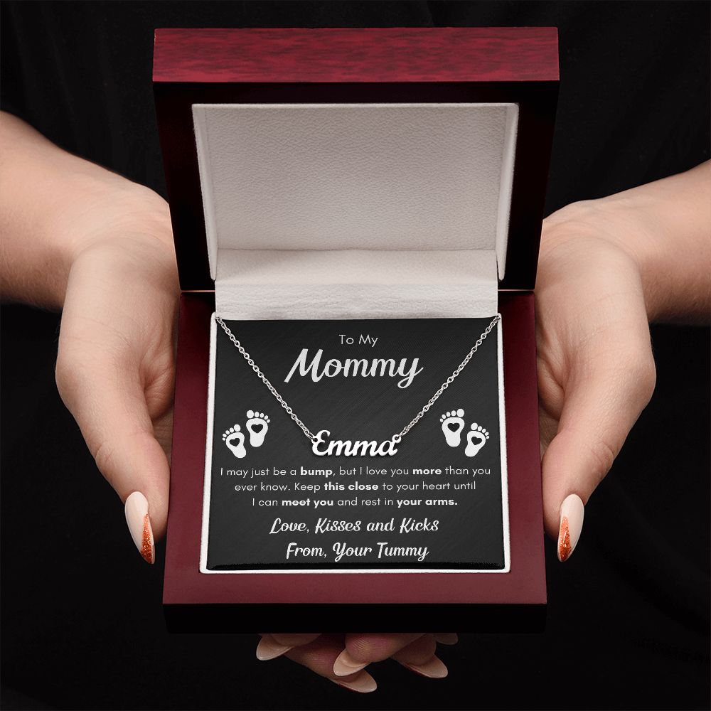 TO MY MOMMY BUMP NAME NECKLACE GIFT SET