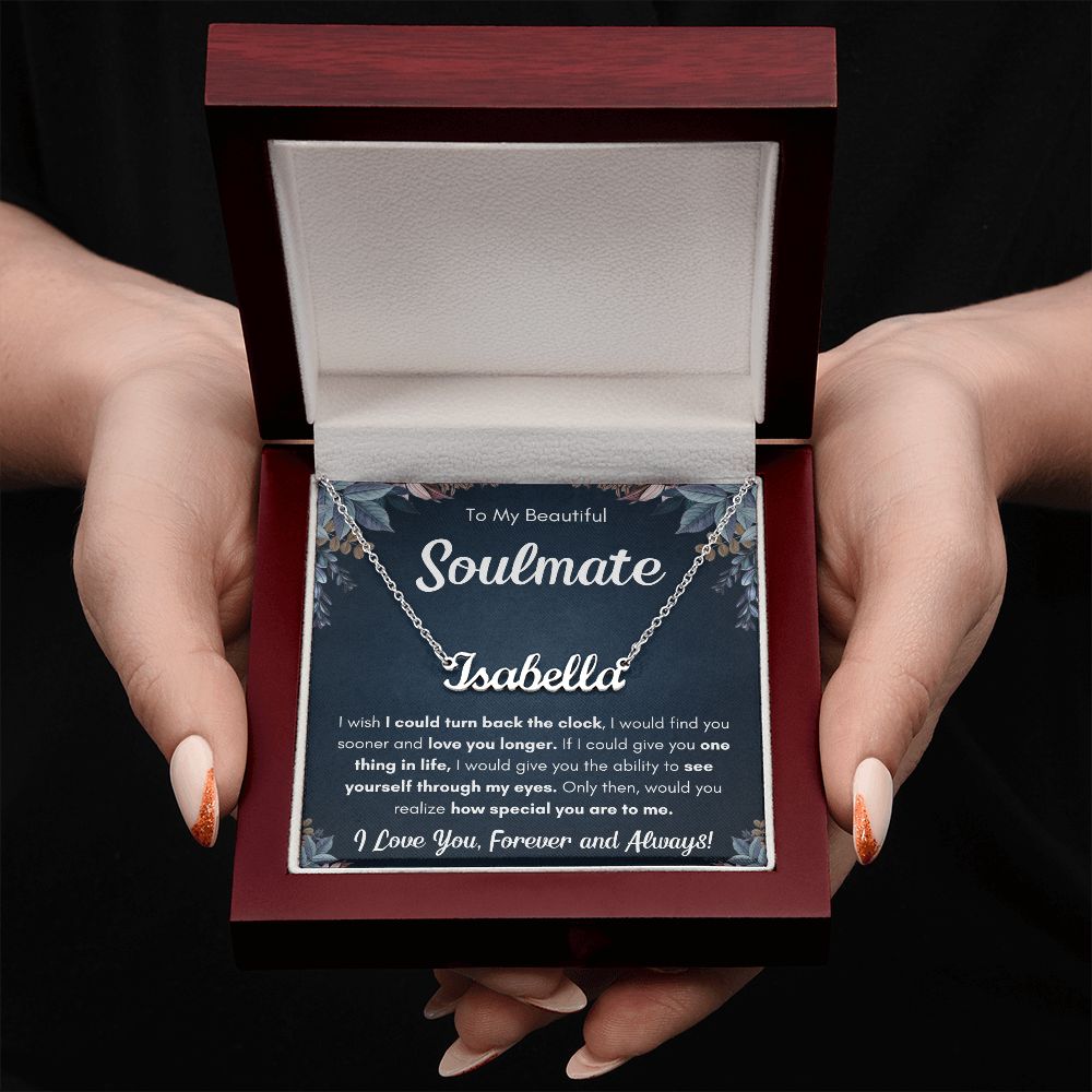 TO MY SOULMATE SOONER NAME NECKLACE GIFT SET