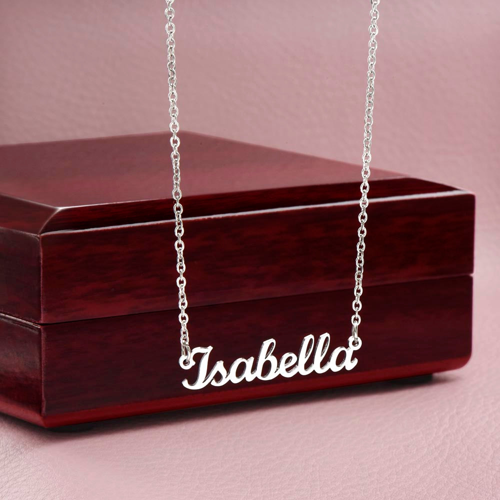 15TH BIRTHDAY SQUEEZED CUSTOM NAME NECKLACE