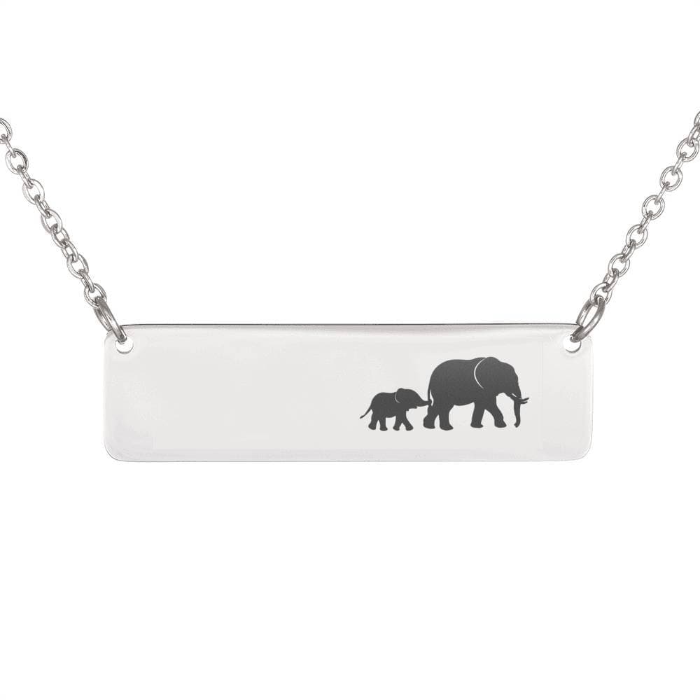 Personalized Mama Elephant + 1 Baby - Necklace