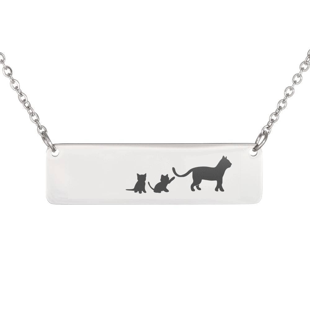 Personalized Mama Cat + 2 Kittens - Necklace