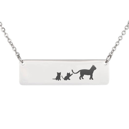 Personalized Mama Cat + 2 Kittens - Necklace