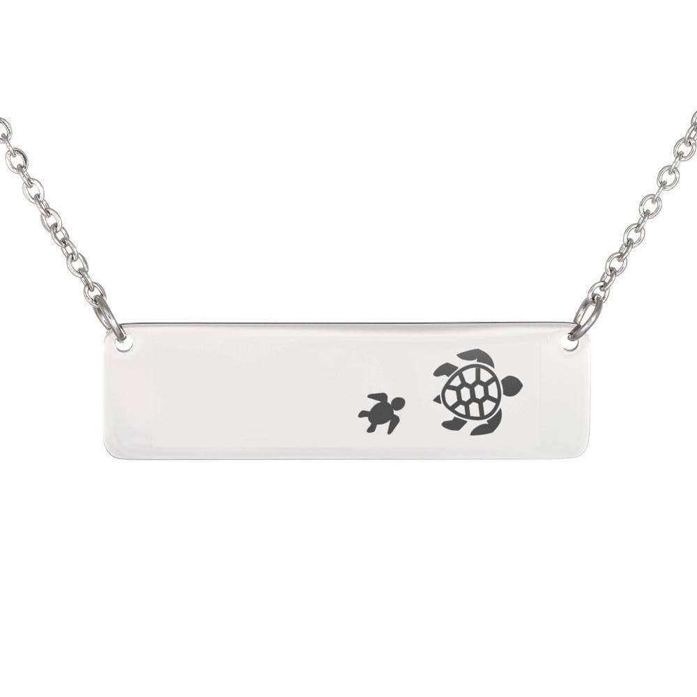 Personalized Mama Turtle + 1 Baby - Necklace