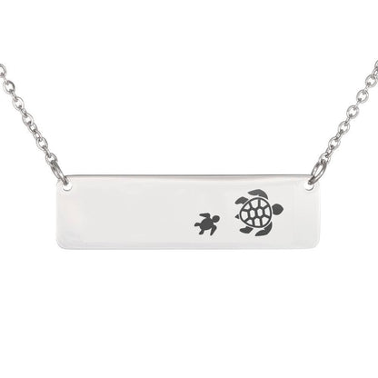 Personalized Mama Turtle + 1 Baby - Necklace