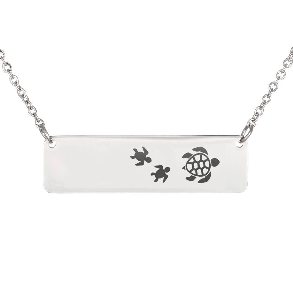 Personalized Mama Turtle + 2 Babies - Necklace