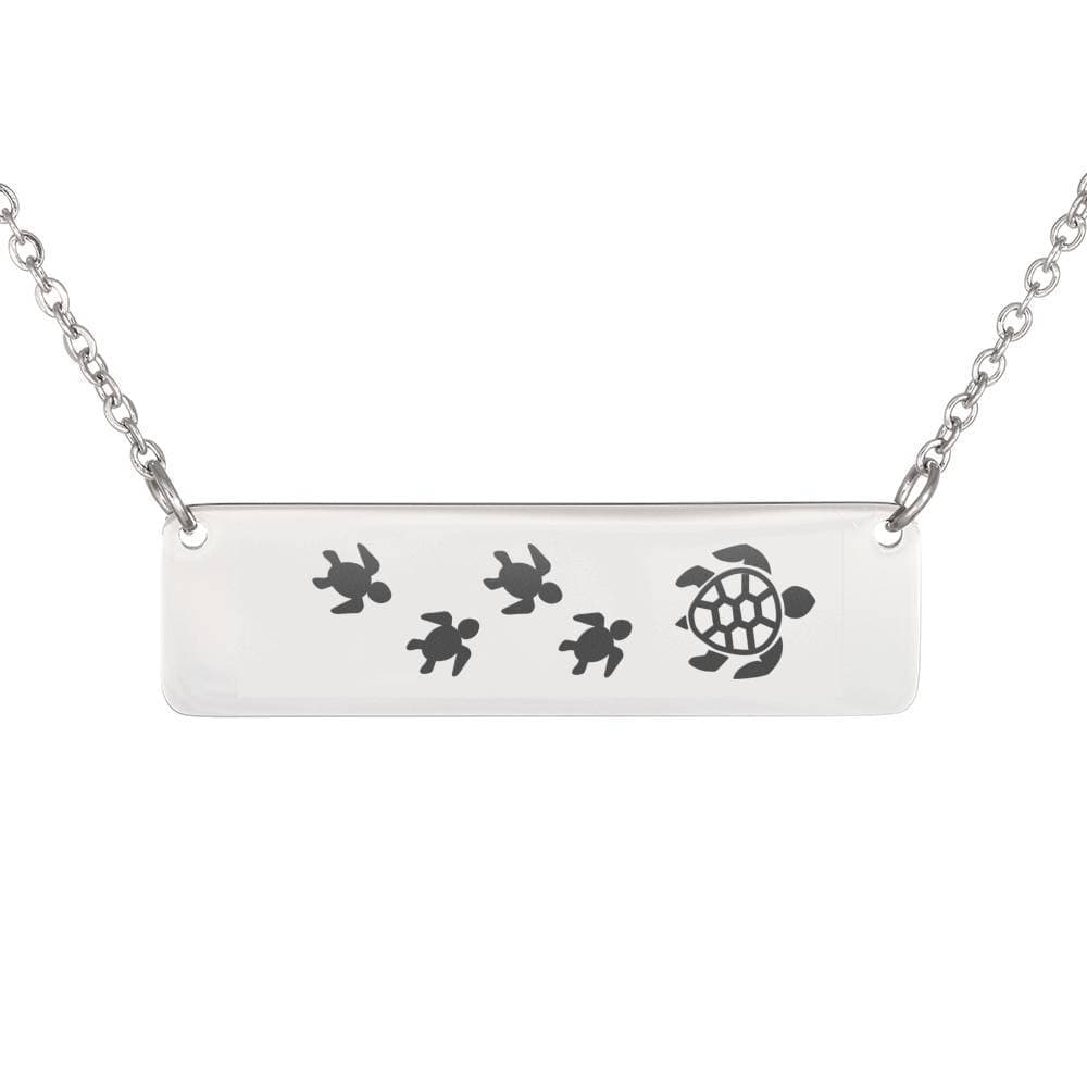 Personalized Mama Turtle + 4 Babies - Necklace