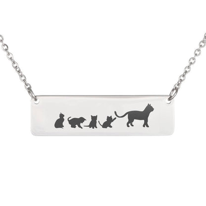 Personalized Mama Cat + 4 Kittens - Necklace