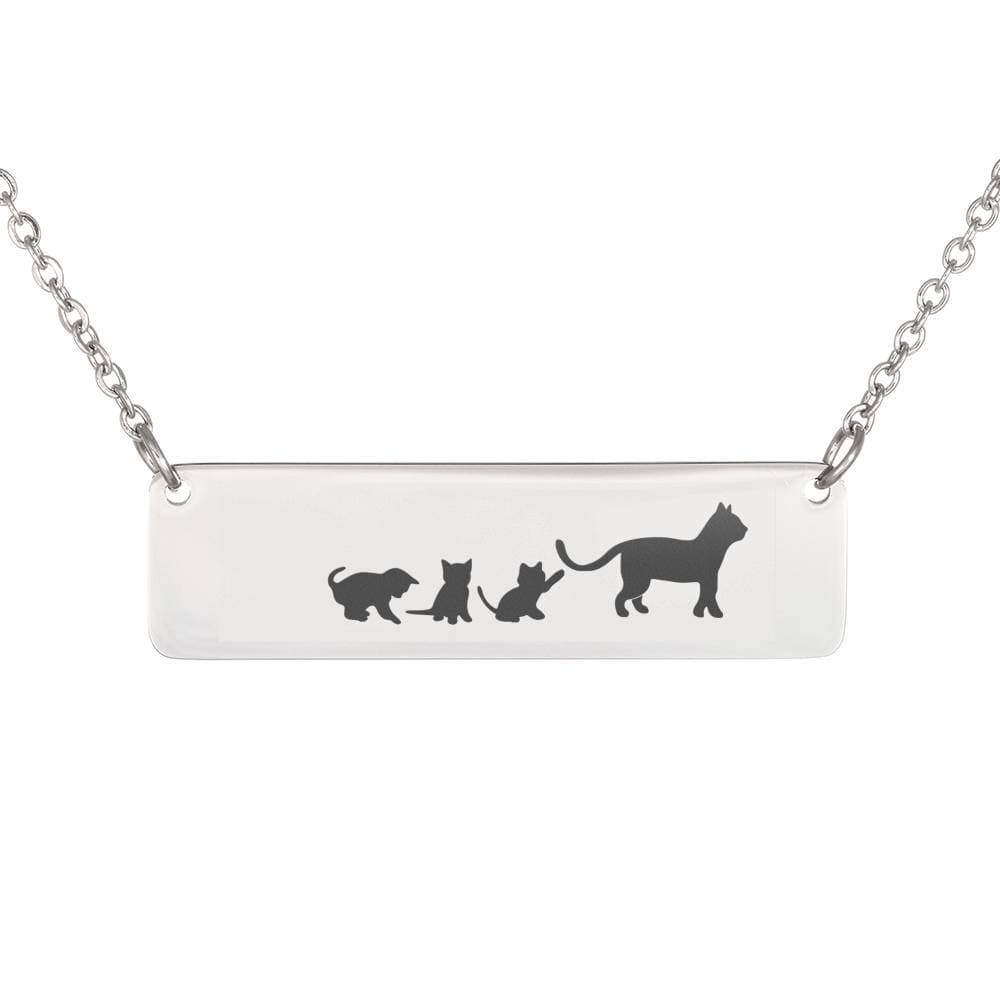 Personalized Mama Cat + 3 Kittens - Necklace
