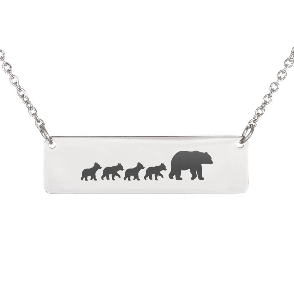 Personalized Mama Bear + 4 Bear Cubs - Necklace