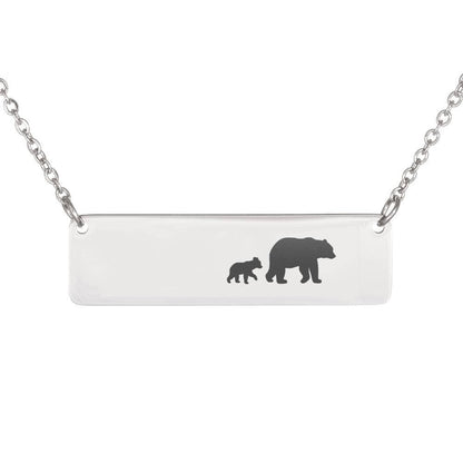 Personalized Mama Bear + 1 Bear Cub - Necklace