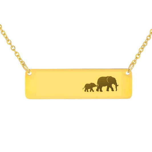 Personalized Mama Elephant + 1 Baby - Necklace