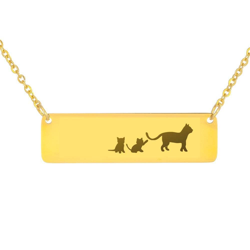Personalized Mama Cat + 2 Kittens - Necklace