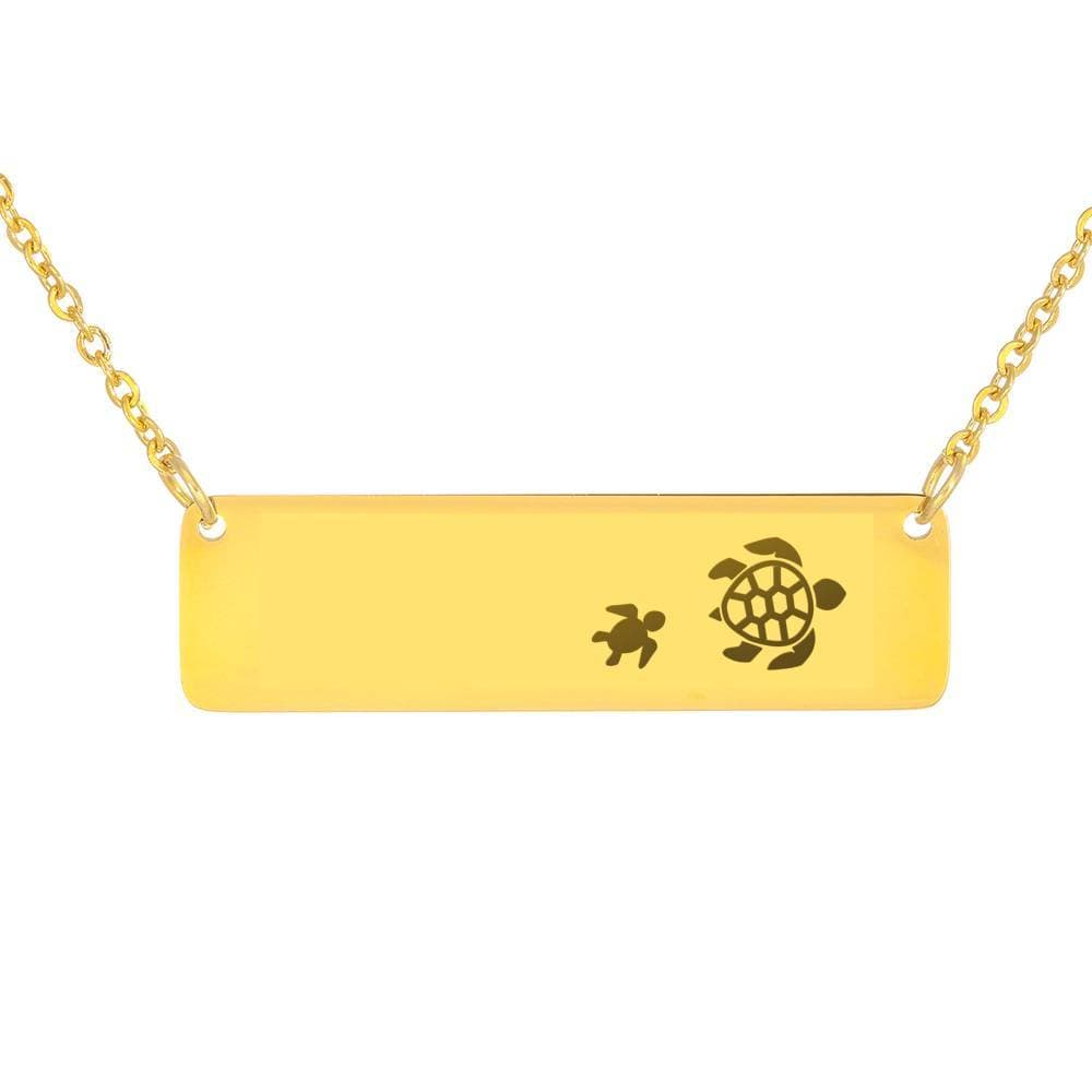 Personalized Mama Turtle + 1 Baby - Necklace