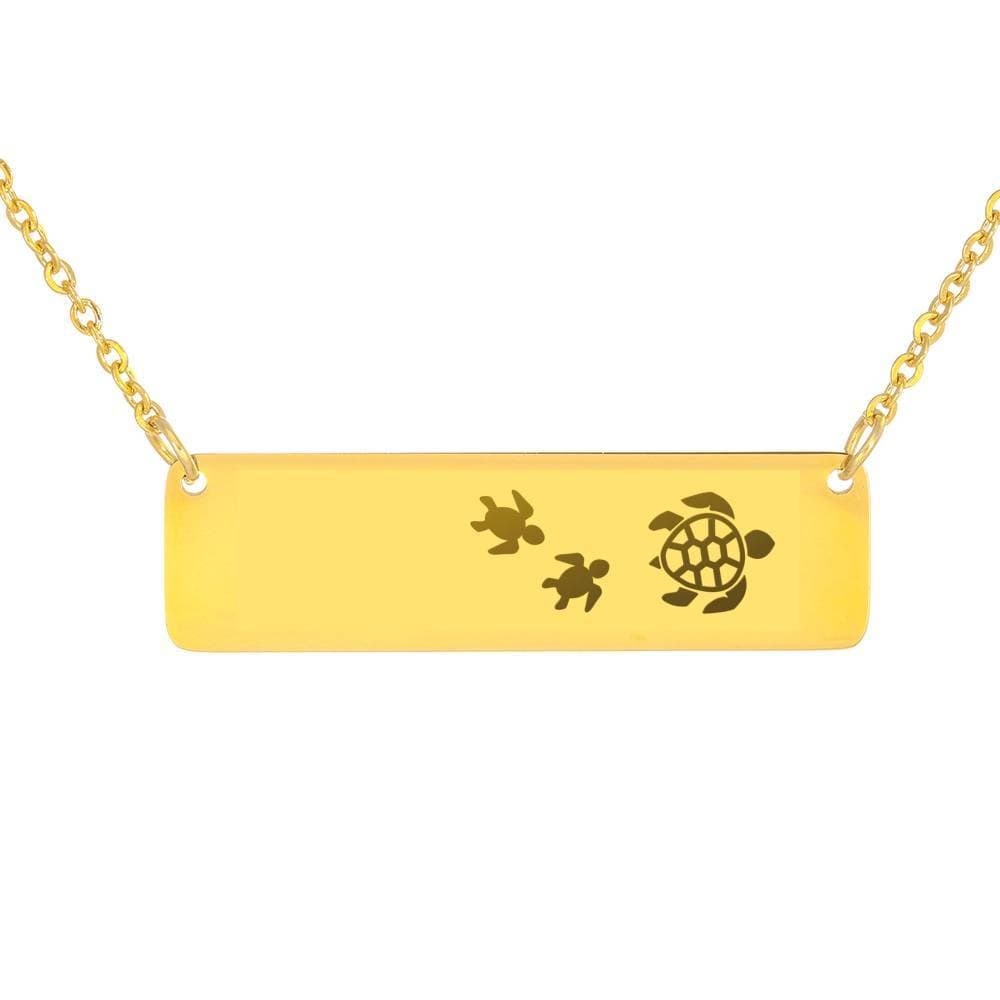 Personalized Mama Turtle + 2 Babies - Necklace