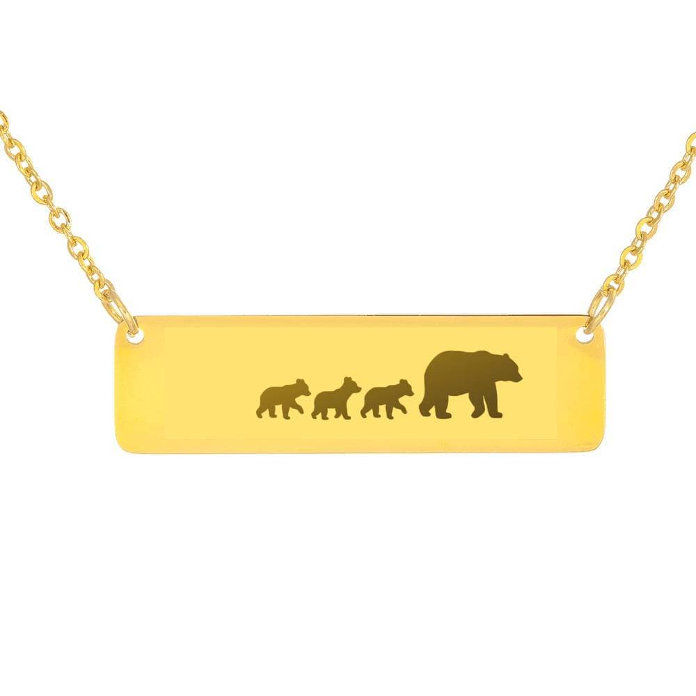 Personalized Mama Bear + 3 Bear Cubs - Necklace