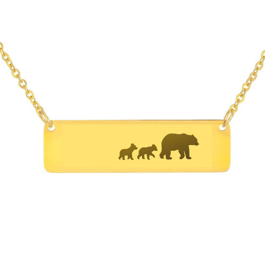 Personalized Mama Bear + 2 Bear Cubs - Necklace
