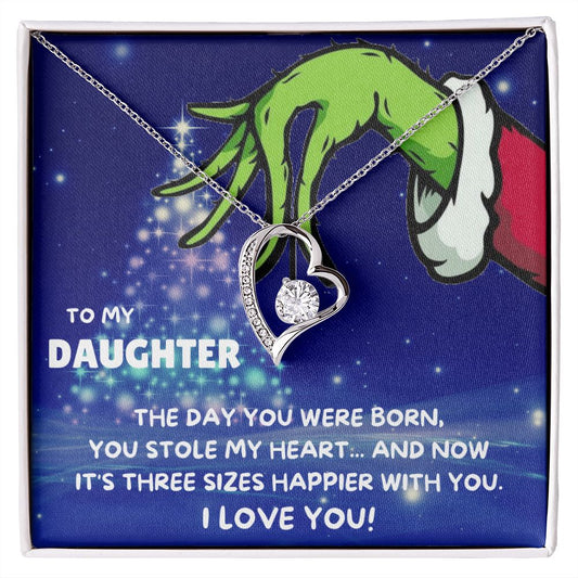 TO MY DAUGHTER FOREVER LOVE NECKLACE GIFT SET - GRINCH