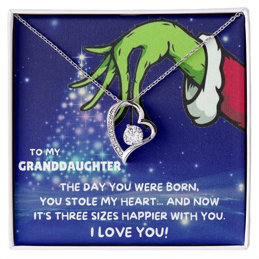 TO MY GRANDDAUGHTER FOREVER LOVE NECKLACE GIFT SET - GRINCH