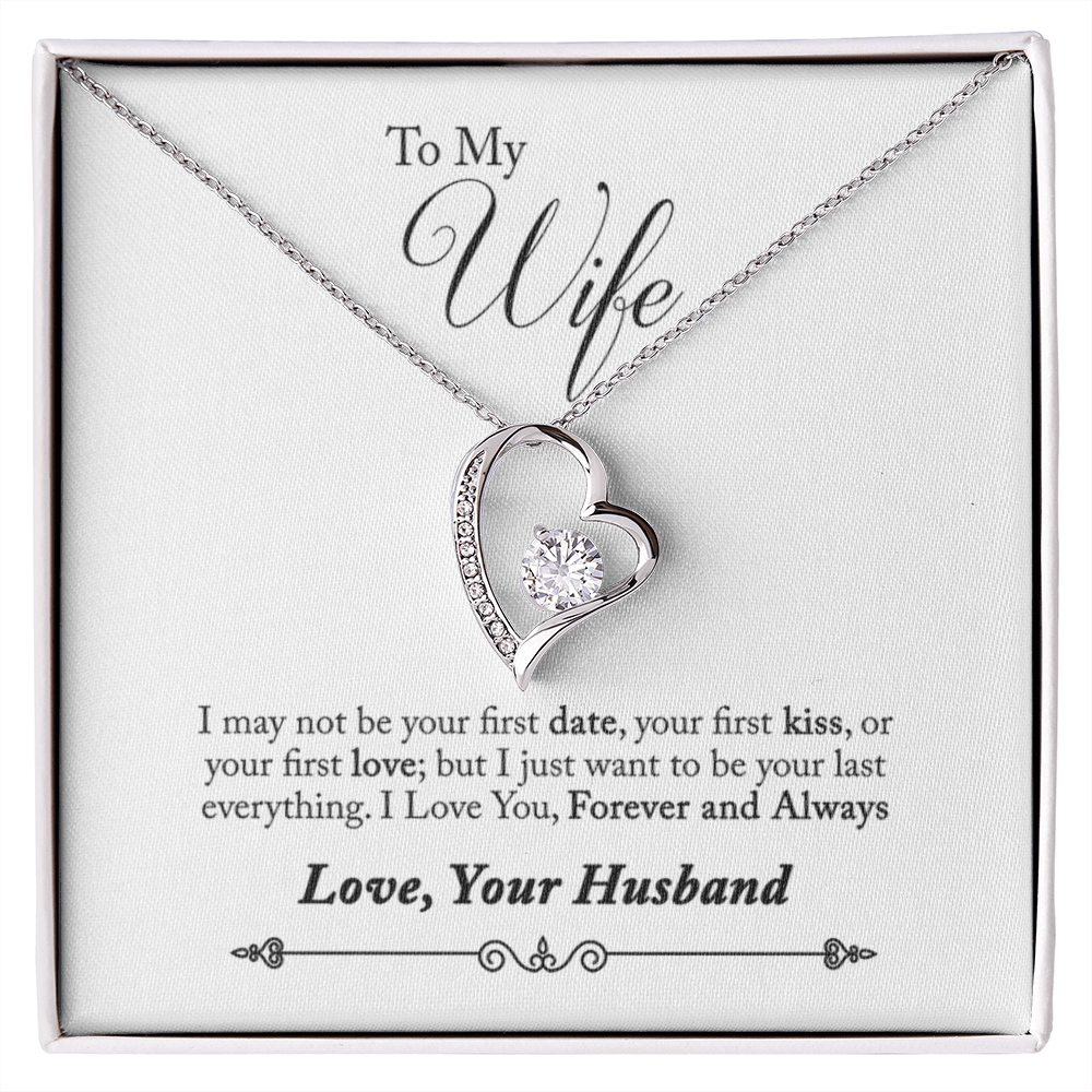 TO MY WIFE LAST EVERYTHING FOREVER LOVE NECKLACE GIFT SET