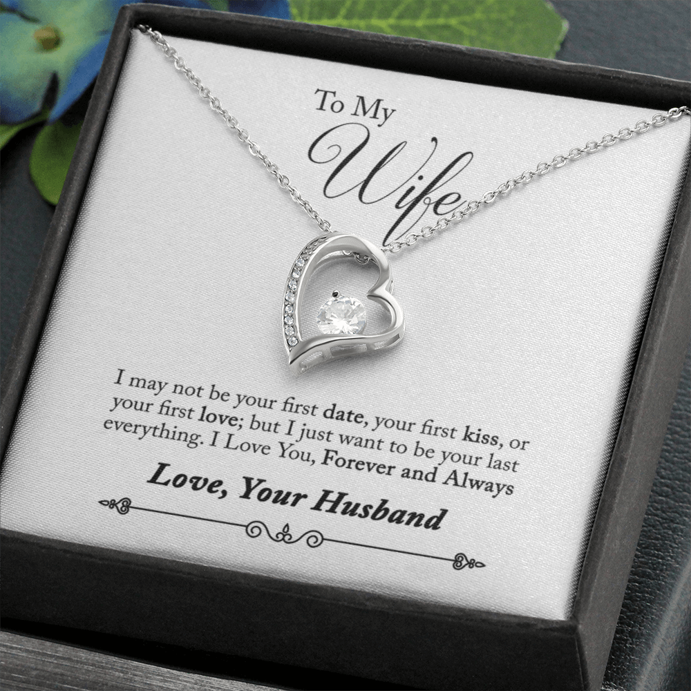 TO MY WIFE LAST EVERYTHING FOREVER LOVE NECKLACE GIFT SET