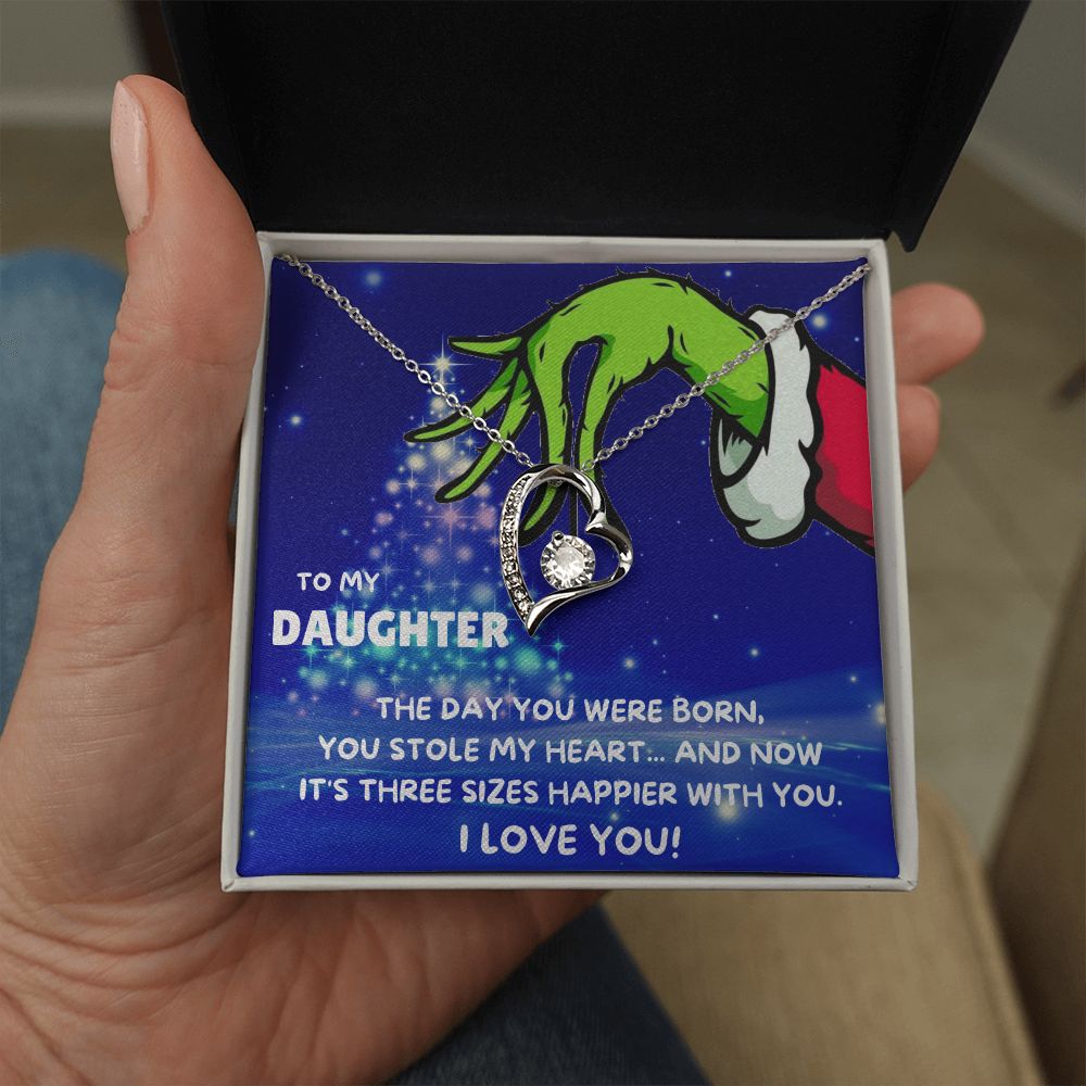 TO MY DAUGHTER FOREVER LOVE NECKLACE GIFT SET - GRINCH