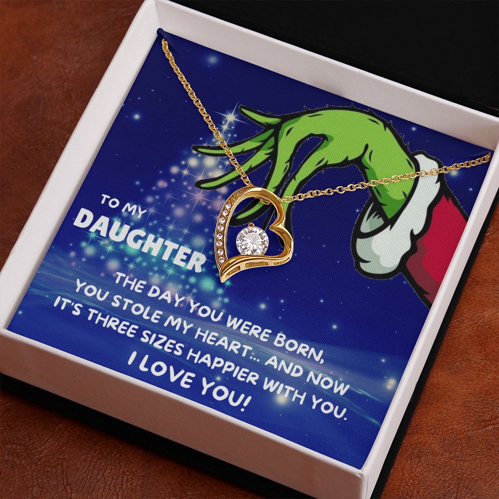 TO MY DAUGHTER FOREVER LOVE NECKLACE GIFT SET - GRINCH