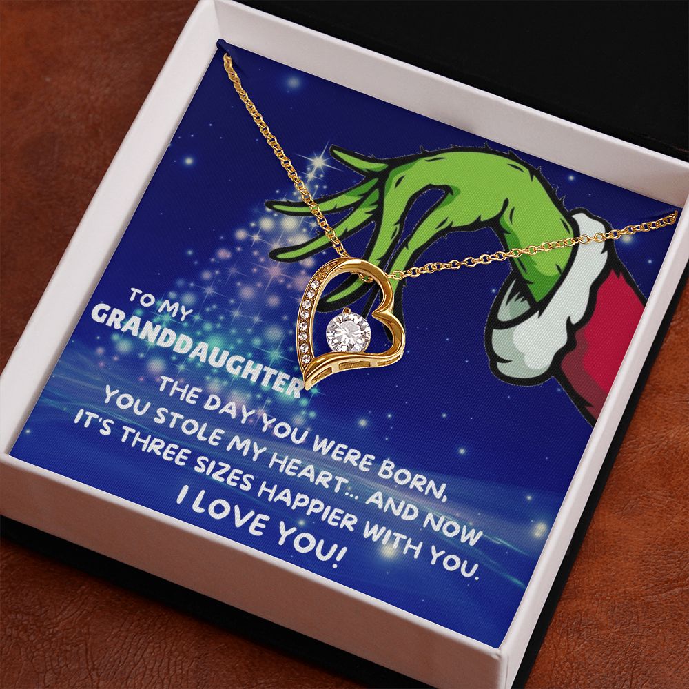 TO MY GRANDDAUGHTER FOREVER LOVE NECKLACE GIFT SET - GRINCH
