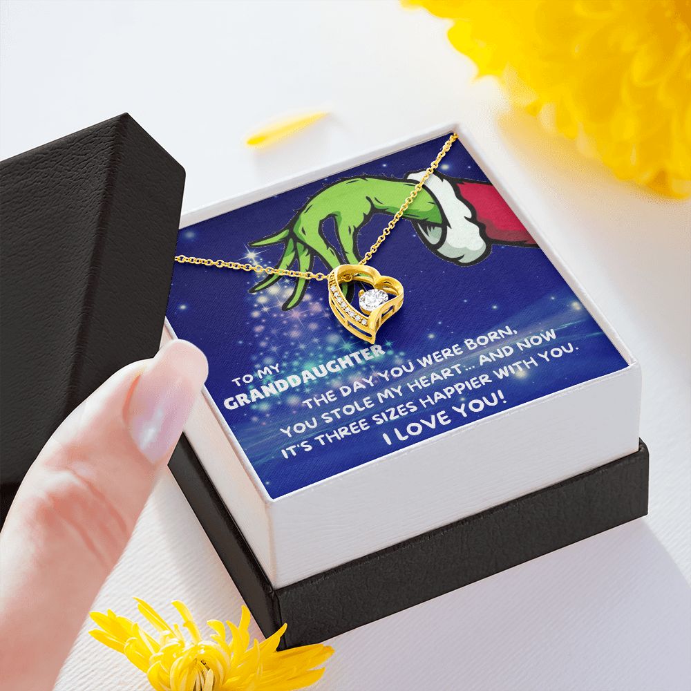 TO MY GRANDDAUGHTER FOREVER LOVE NECKLACE GIFT SET - GRINCH