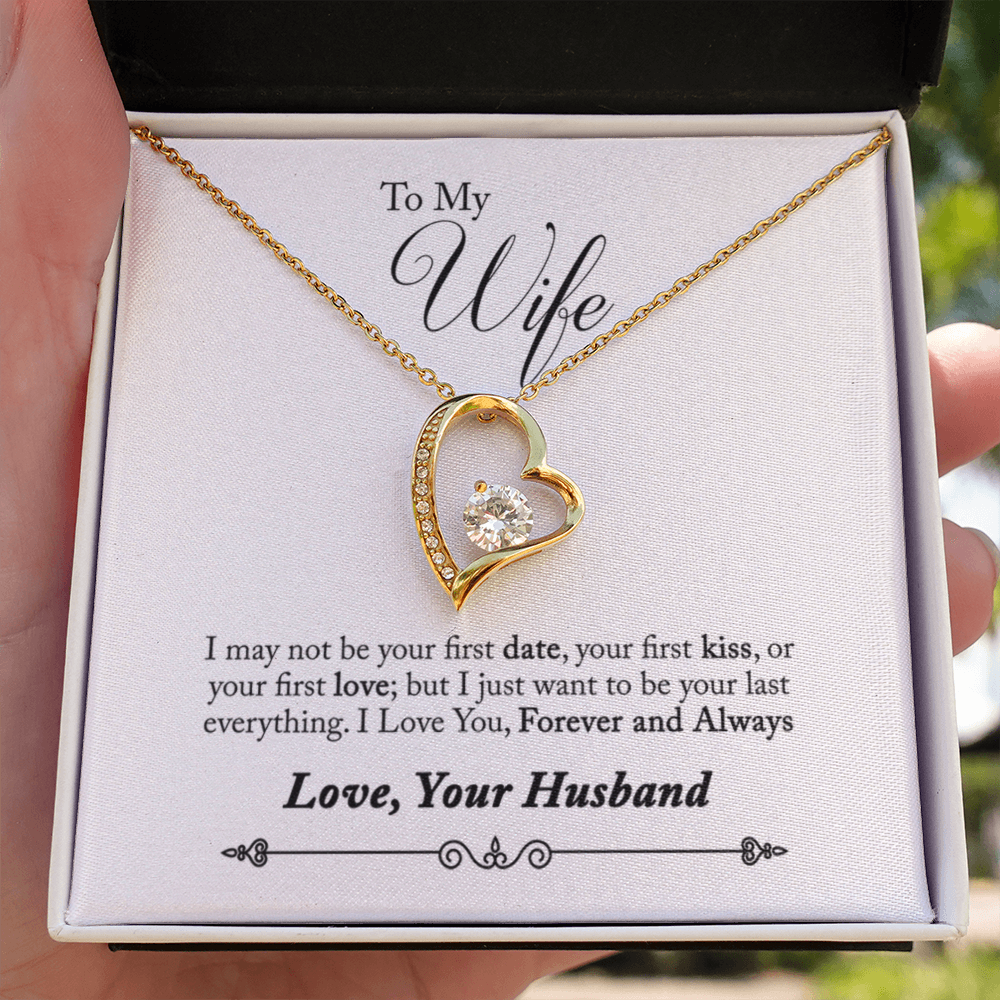 TO MY WIFE LAST EVERYTHING FOREVER LOVE NECKLACE GIFT SET