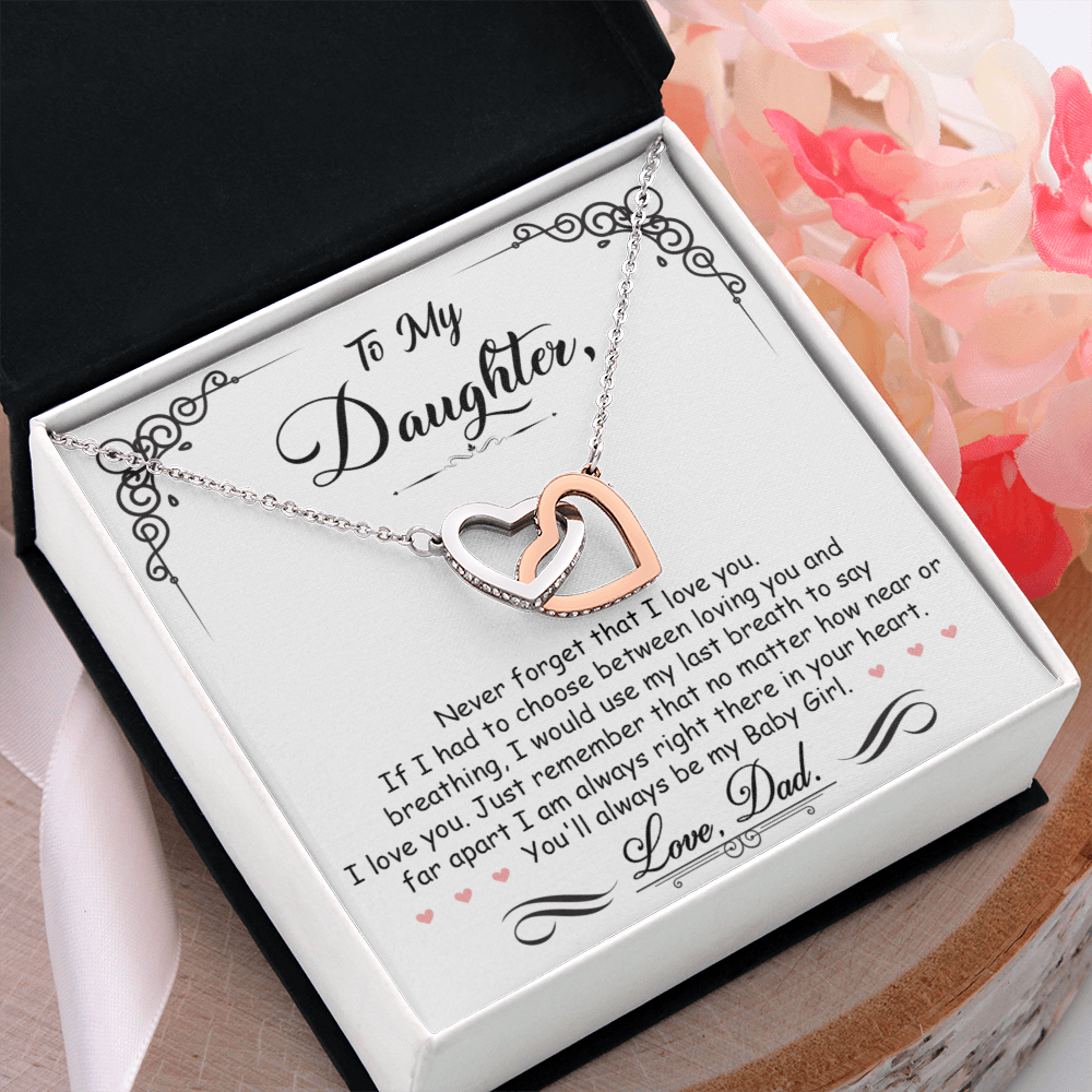 TO MY DAUGHTER BREATHING INTERLOCKING NECKLACE GIFT SET