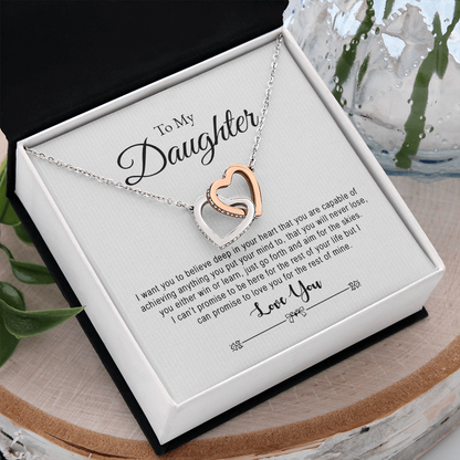 Daughter, You Are Capable, Interlocking Hearts Necklace