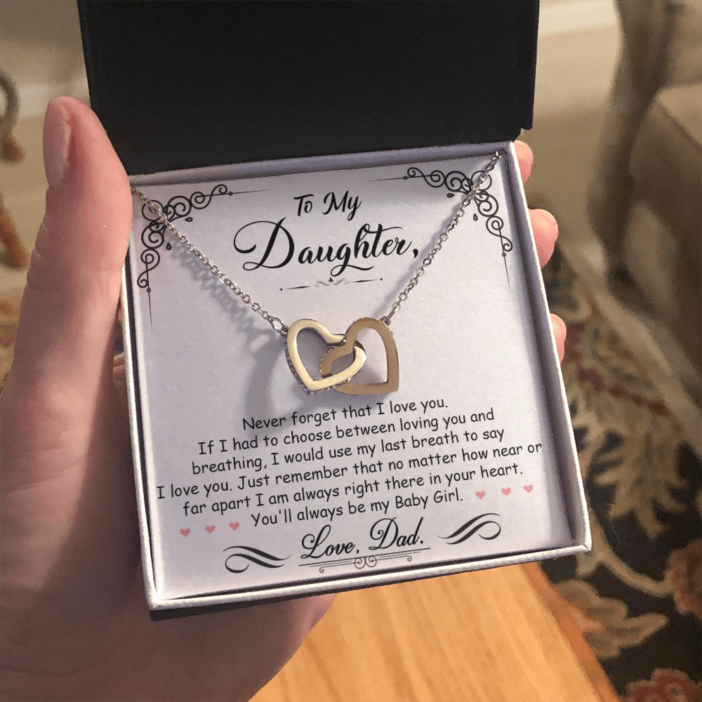 TO MY DAUGHTER BREATHING INTERLOCKING NECKLACE GIFT SET