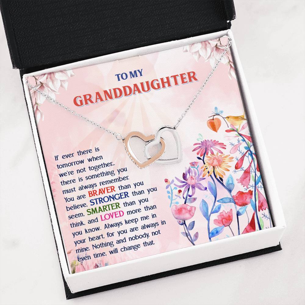 To My Granddaughter - If Ever There is Tomorrow - Interlocking Heart Necklace