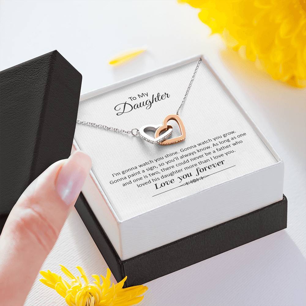 Daughter, I'm Gonna Watch You Shine, Interlocking Hearts Necklace