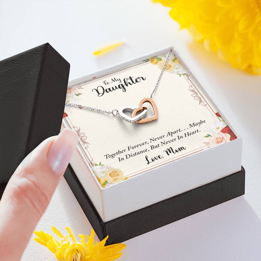 Daughter, Together Forever, Interlocking Hearts Necklace
