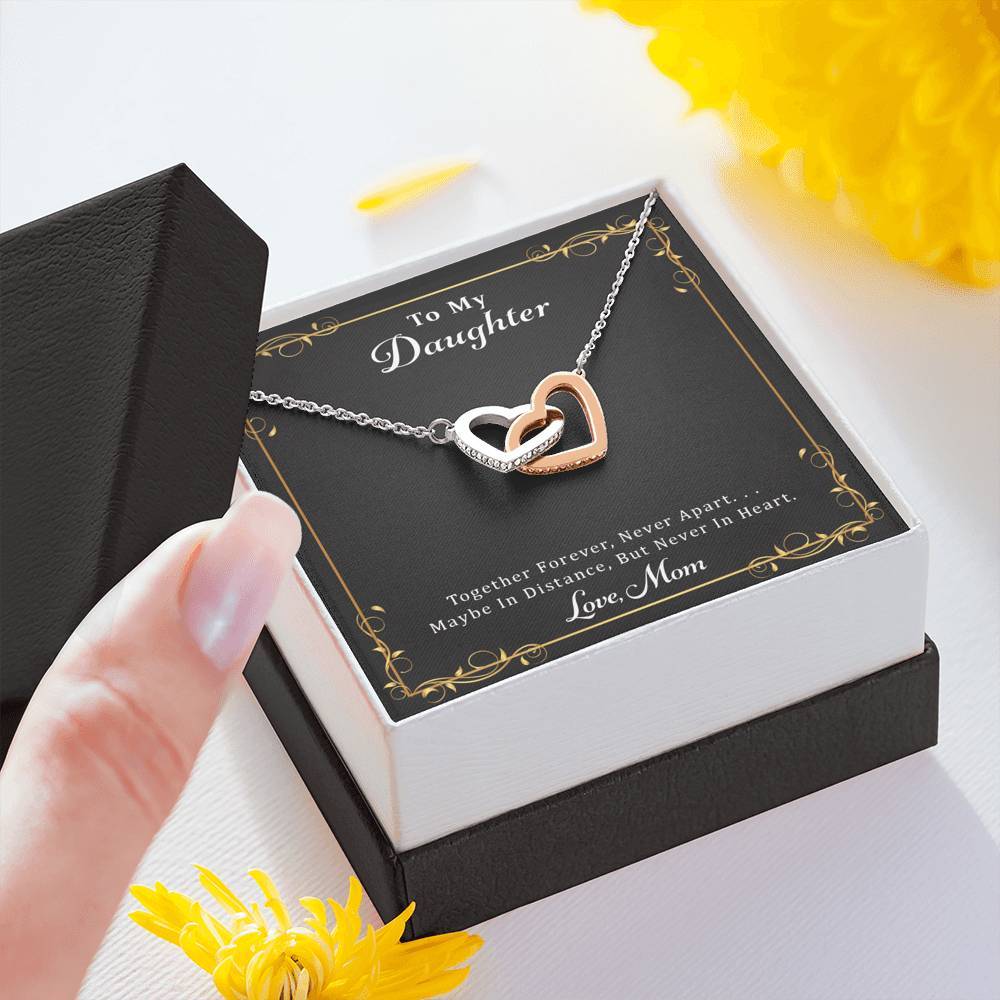 Daughter, Together Forever, Interlocking Hearts Necklace