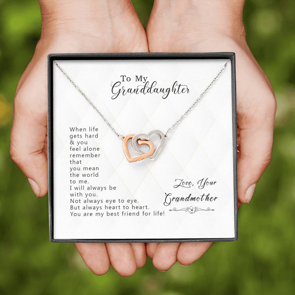 To My Granddaughter - You Are Always In My Heart - Interlocking Hearts Necklace