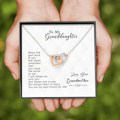 To My Granddaughter - You Are Always In My Heart - Interlocking Hearts Necklace