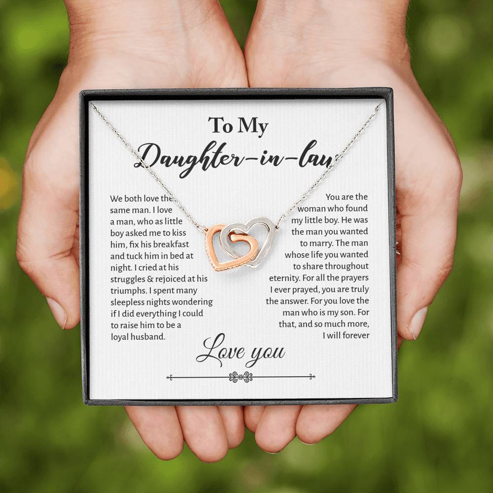 Daughter-in-Law, We Both Love the Same Man, Interlocking Hearts Necklace