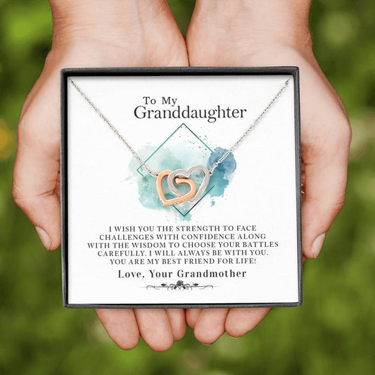To My Granddaughter - You Are My Best Friend For Life - Interlocking Hearts Necklace