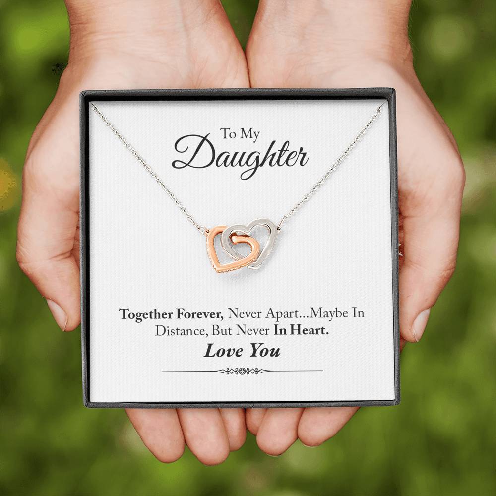 Daughter, Together Forever, Interlocking Hearts Necklace