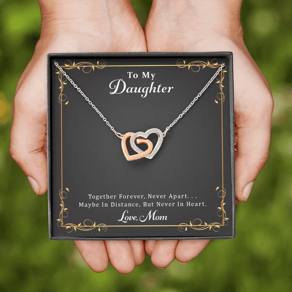 Daughter, Together Forever, Interlocking Hearts Necklace