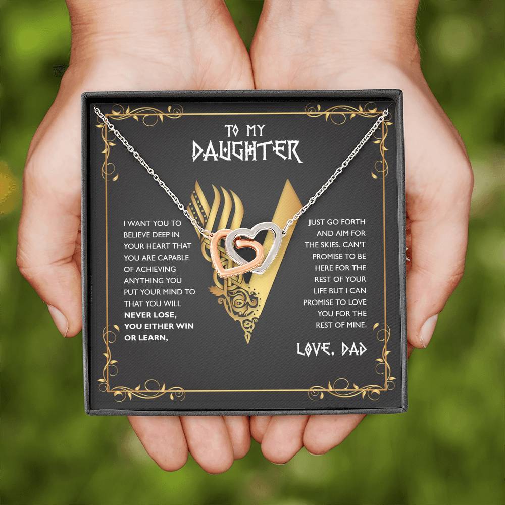 Daughter, You Are Capable, Interlocking Hearts Necklace