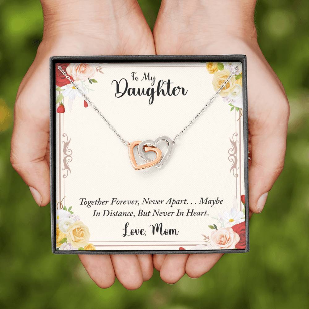 Daughter, Together Forever, Interlocking Hearts Necklace