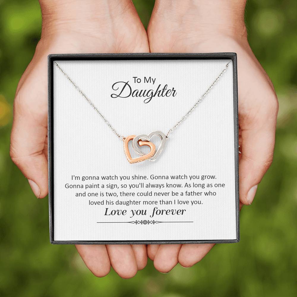 Daughter, I'm Gonna Watch You Shine, Interlocking Hearts Necklace