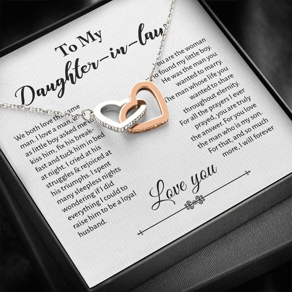 Daughter-in-Law, We Both Love the Same Man, Interlocking Hearts Necklace